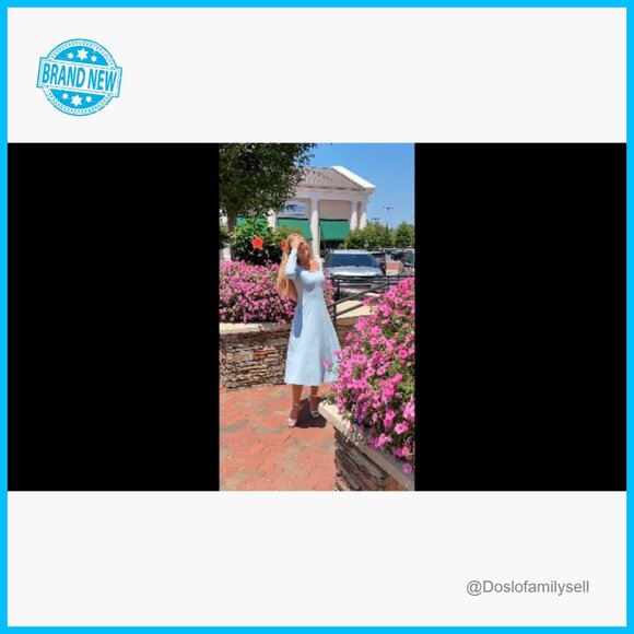 Elegant Square Neck Midi Dress Long Sleeve High Waist Flowy Cocktail Party - Picture 7 of 7